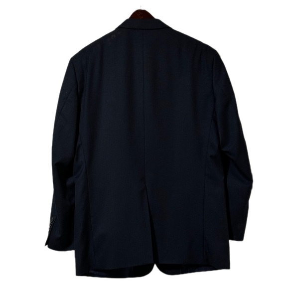 Men's Arrow Wool-Blend Navy Blue Pinstripe Suit 42R [jacket] 34x32 [pants] - Picture 2 of 7